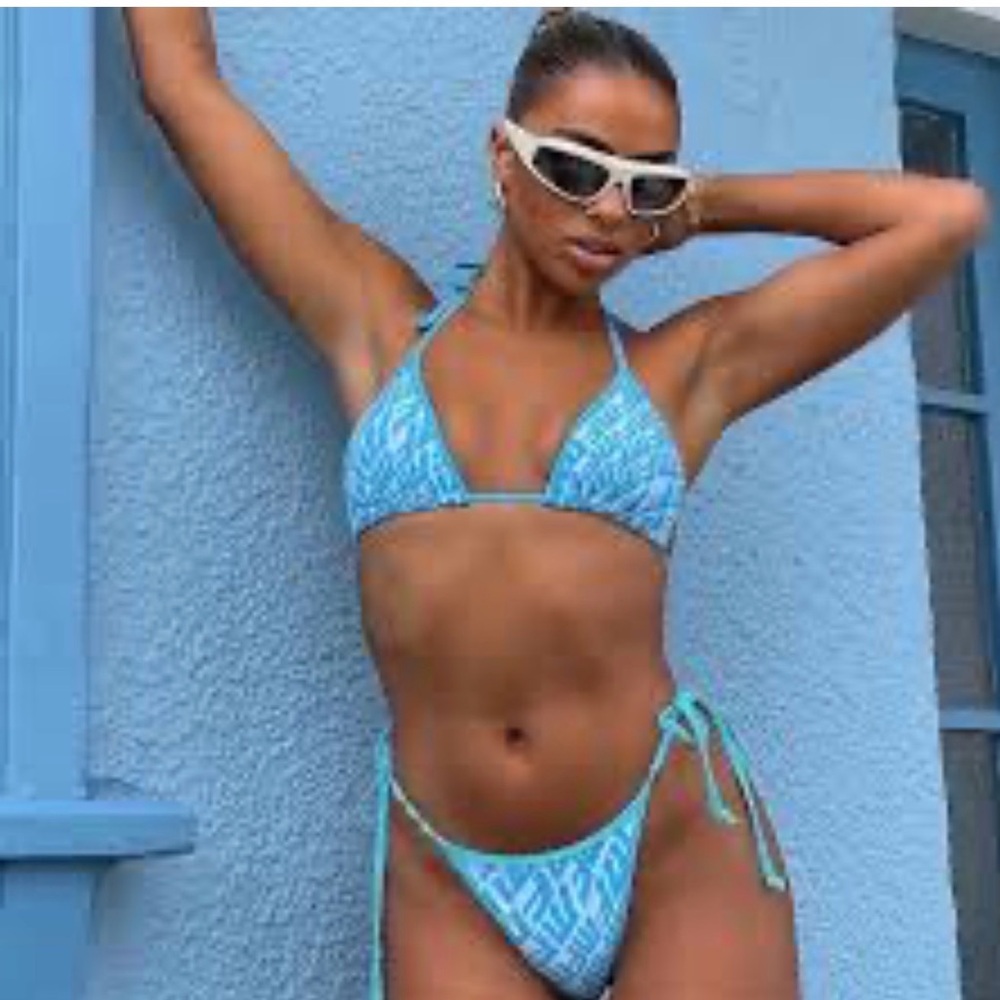 White Fox Monogram blue bikini - NWOT